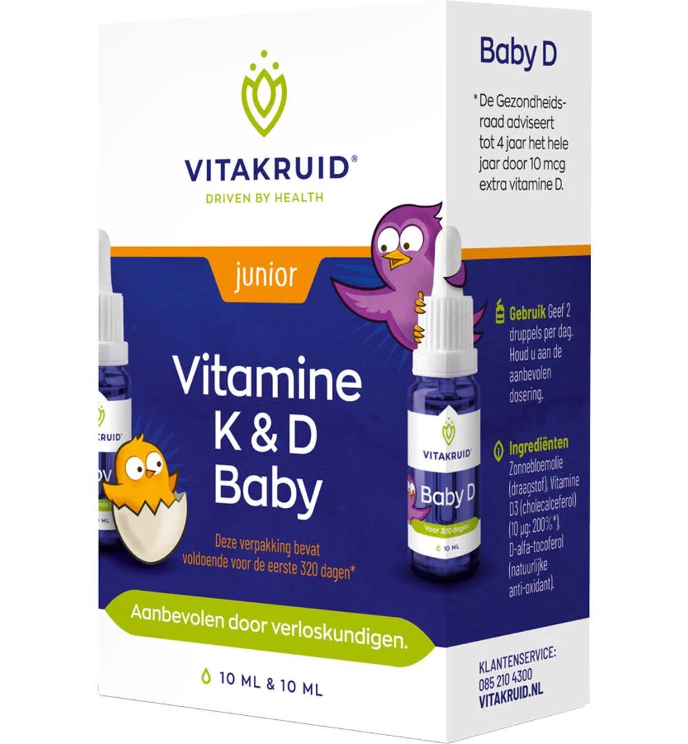 Vitamine K & D Baby Druppels 2x10ml