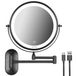 Goliving Miroir de maquillage avec éclairage - Ø25 cm - Grossissement 10x - Miroir de maquillage dimmable - Miroir de rasage - Éclairage LED - Rechargeable par USB-C - Double face - 27 x 27 cm - Noir