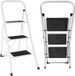 Escabeau pliable - 3 marches - Avec poignée - Tapis antidérapant - Portable - Convient pour la maison, le bureau et la cuisine