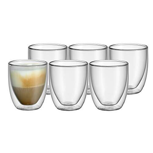 WMF Kult dubbelwandige cappuccinoglazen 6-delige set, inhoud 250ml