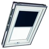 Store occultant avec rails de guidage, couleur bleu, dimensions 55 x 98 cm