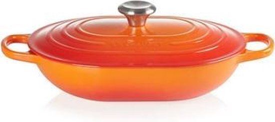 Le Creuset Braadpan Oblong Signature Oranjerood - 3.4 Liter - Ovaal - Gietijzer
