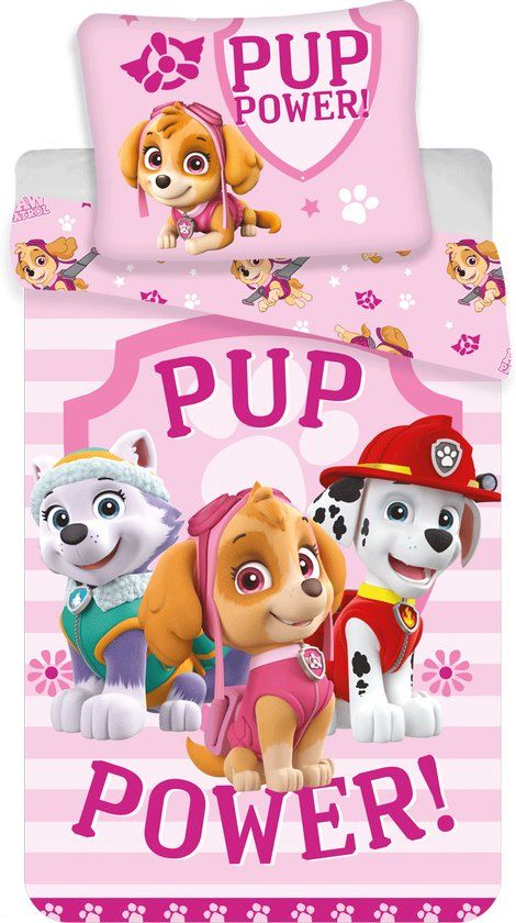 PAW Patrol BABY dekbedovertrek Pup Power - 100 x 135 cm - Roze - Katoen