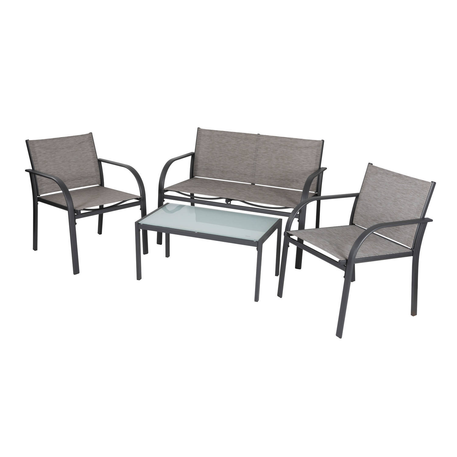 Lifetime Garden Lifetime Garden Tuinset - Parijs Loungeset - 4 Stuks - Tuinstoelen, Loveseat en Tafel - Rotan - Grijs