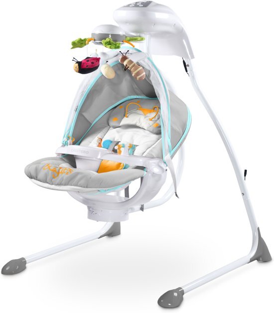 - Baby Schommelstoel Caretero Bugies grijs geschikt voor newborns