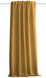 HOMEbasics Akoestisch gordijn, effen, bescherming tegen lawaai, hitte, kou en tocht, verduisterend, curry, 245 x 135 cm