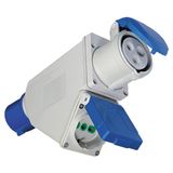 Fanton 73107, industriële stekker CEE 16 A op bypass-stopcontact 16 A, universeel, IP44