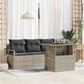 vidaXL Tuinbank Set Lichtgrijs Poly Rattan