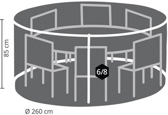 Perel Tuinset beschermhoes Ã 260 x 85 cm rond