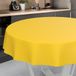 Wasdoek Tafelkleed, Afwasbaar Tafelzeil, Tuintafelkleed voor Binnen en Buiten, Rond, 120 cm, met Zoom, Geel