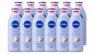 Nivea 12 x Lait Corps Lisse - Beurre de Karité - 72h Hydratation - Pour Peau Sèche - 400 ml - Lot économique