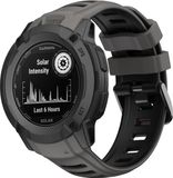Strap-it Siliconen sport smartwatch bandje met gespsluiting - geschikt voor de grotere Garmin Instinct 2x (donkergrijs/zwart)