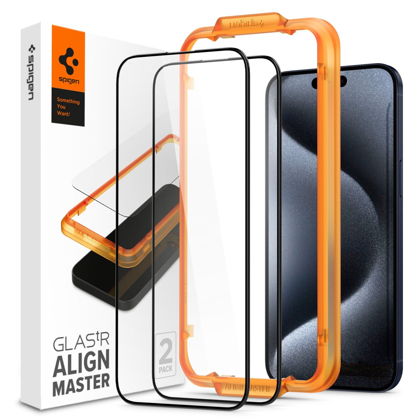 Spigen Glas.tR AlignMaster Screen Protector for iPhone 15 Pro - 2 Pack
