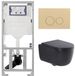 Geberit QeramiQ Dely Swirl Toiletset - Hangend - Inbouwreservoir - Zonder spoelrand - Diepspoel - PK - Dual flush - Keramiek - Mat zwart
