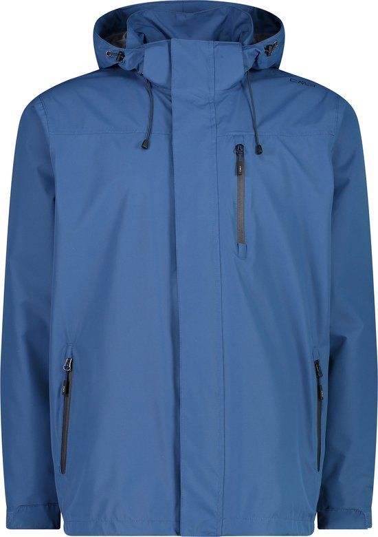 CMP Softshelljack met rits en capuchon voor heren, blauw, maat L