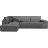ECOMMERC3 Chaiselong bankovertrek met linker rugleuning, ademend en slijtvast, bekleding voor chaise long, donkergrijs, eenvoudig aan te brengen en aan te passen