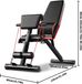 Banc d'haltères pliable - Banc d'entraînement 6-en-1 - Multifonctionnel - Entraînement de force - Entraînement des hanches/du corps entier - Usage domestique - Poids 10–15 kg - Noir