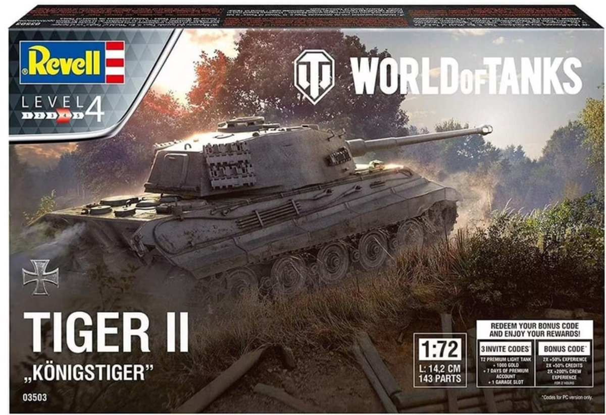 Revell 1:72 03503 Tiger II Ausf. B Konigstiger - World of Tanks Plastic kit