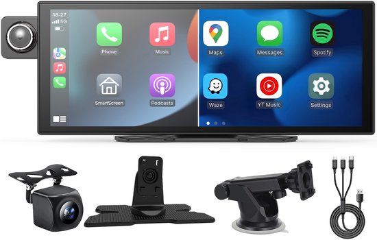 Siltcon® 11.26 Inch CarPlay & Android Auto Scherm met 4K Dashcam