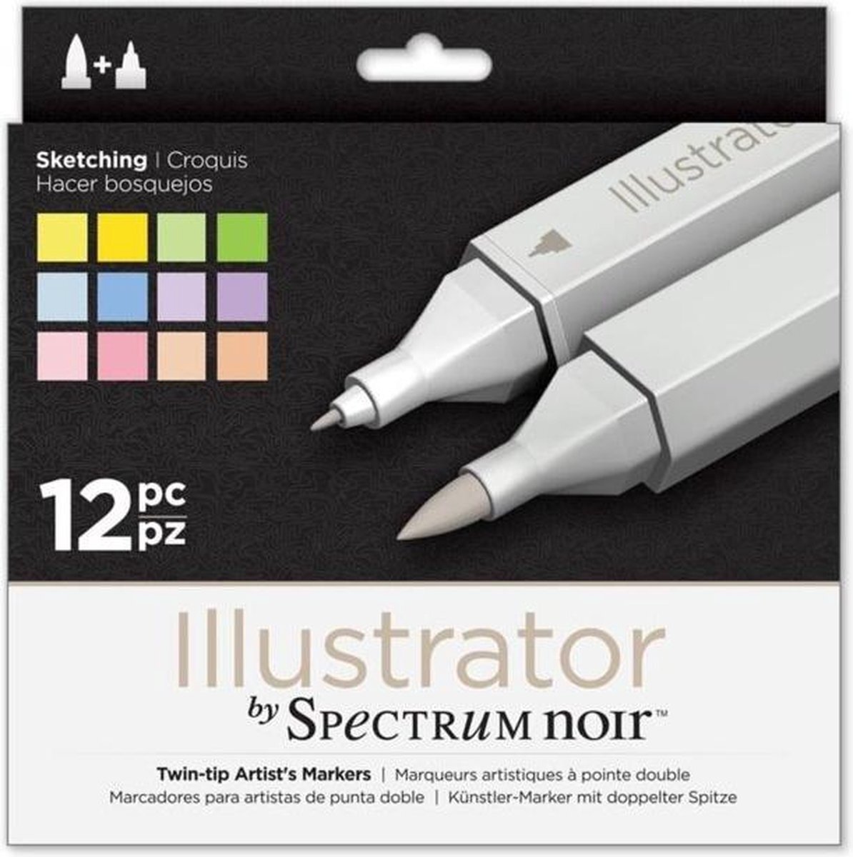 Spectrum Noir Illustrator 12 Pennen Sets - Schetsen