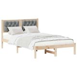 vidaXL Bedframe Lichtgrijs Massief Grenenhout 135 x 190 cm