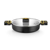 BRA Daily Pro Stoofpan, laag, 24 cm, gegoten aluminium, antiaanbaklaag zonder PFOA, geschikt voor alle warmtebronnen en inductie