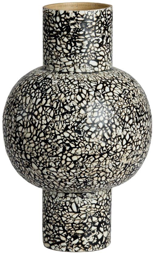 Light & Living Vaas Girona Bamboe Zwart Ø24x38cm
