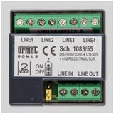 Mijnijzerwaren URMET 1083/55 - 2Voice signaal videoverdeler - 1 In / 4 Out