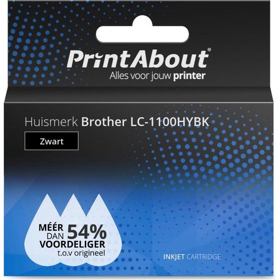 PrintAbout LC-1100HYBK Zwart Hoge capaciteit inktcartridge