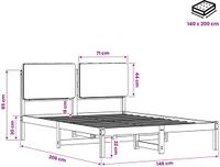 vidaXL Bedframe met gestoffeerd hoofdbord Donkerbruin en zwart