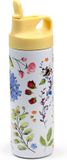 Puckator Drinkfles Thermosfles RVS - Nectar Meadow - Bijen & Wildebloemen - Wit/Lichtblauw - Flip Top - 500ml