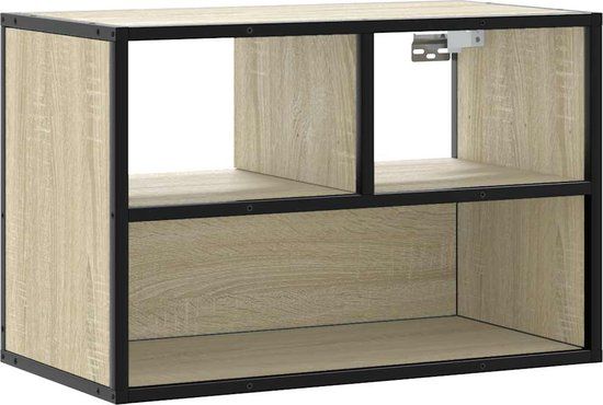 vidaXL Tv-meubel 60x31x39,5 cm bewerkt hout metaal sonoma eikenkleurig