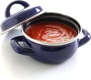 Inox de cuisine avec couvercle - acier inoxydable - 0,5L - bleu
