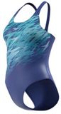 Speedo Hyperboom Placement Muscleback Dames - Chloorbestendig Sportbadpak Dames - Kleurvast Badpak Dames - Zwempak Dames met Muscleback - Blauw/Blauw - 44