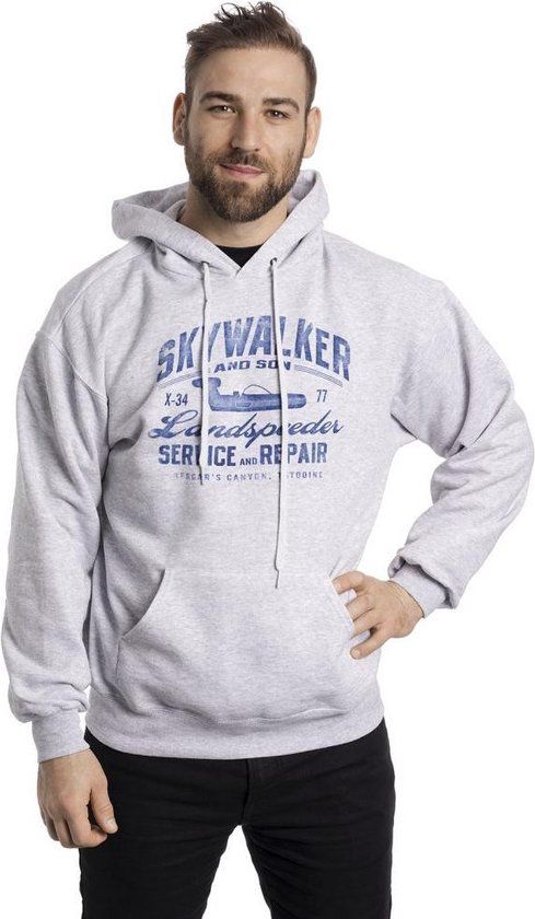 Star Wars Landspeeder Repair - Vintage Heren Trui met capuchon - gemêleerd grijs - XXL