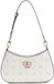 GUESS Emelie Logo Top Zip Shoulder Bag White Logo wit