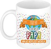 Bellatio Decorations Naam mok papa Martin - wit - de beste - keramiek - 300 ml - Vaderdag - cadeau