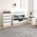 Homcom meuble TV - Panneau de particules, MDF - 140x35x40cm - Blanc
