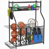 SPORTNOW Organizer voor sportartikelen - Metaal - 92x42x109cm - Zwart