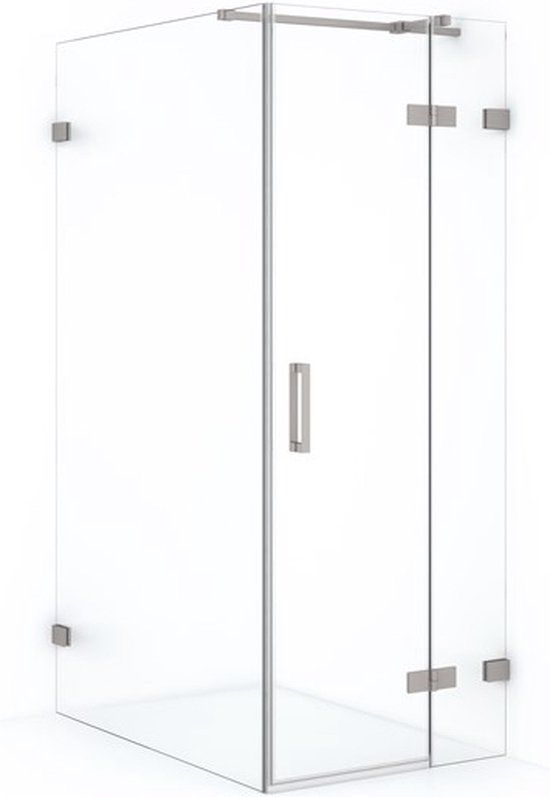 Maxaro Douchecabine Diamond 120x80cm 8mm Helder Veiligheidsglas Geborsteld RVS met Draaideur