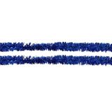 Gerimport Kerstslinger - 2x - blauw - folie lametta - 150 x 5 cm