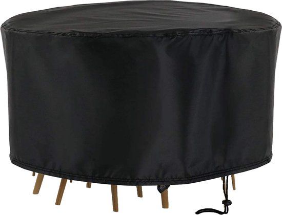 Tuinmeubelhoes Rond - 230 cm x 110 cm - Zwart - Polypropyleen - Tuinsethoes