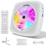 Wolfang Draagbare dvd-speler met luidspreker, afstandsbediening en beschermhoes, ondersteunt radio, USB/CD-weergave en hoofdtelefoon, inclusief 4000 mAh batterij en bureaustandaard
