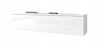 Bratex - TV-meubel - 140 cm breed - Wit Hoogglans & Mat - Hangend of Staand - 2-deurs