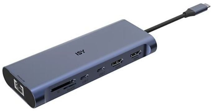 ISY USB-C Multiport Adapter + Power Delivery - Silver (IAD-1030)