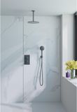 Fortifura Calvi Inbouw Regendoucheset - Thermostatisch - Plafondarm - 30cm - Hoofddouche - Ronde Handdouche - Metalen Doucheslang - PVD - Geborsteld Gunmetal (Antraciet)