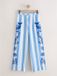 Next - Dames - Broek met wijde pijpen van gemengd linnen - Blauw
