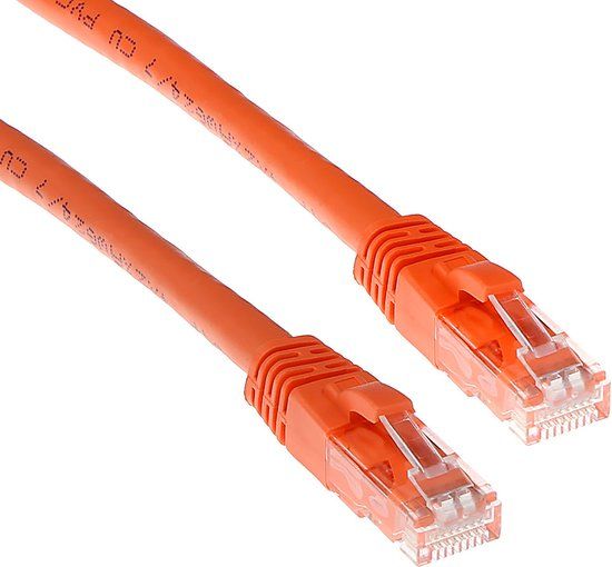 ACT Oranje 1 meter U/UTP CAT6 patchkabel snagless met RJ45 connectoren IS1501