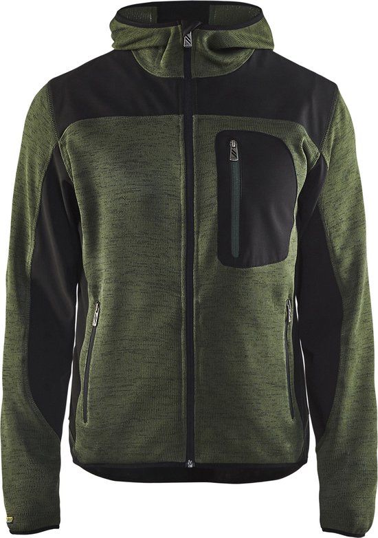 Blåkläder Gebreid vest met softshell 4930-2117 - Mannen - Groen - 3XL