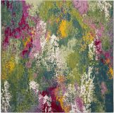 Safavieh Bohemian Indoor Hand Tufted Abstract Collection, ABT340, in Green / Fuchsia, 91 x 91 cm